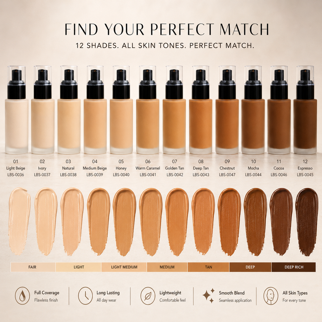 Lambda Beauty Cover All Foundation: A Shade Guide for Every Skin Tone