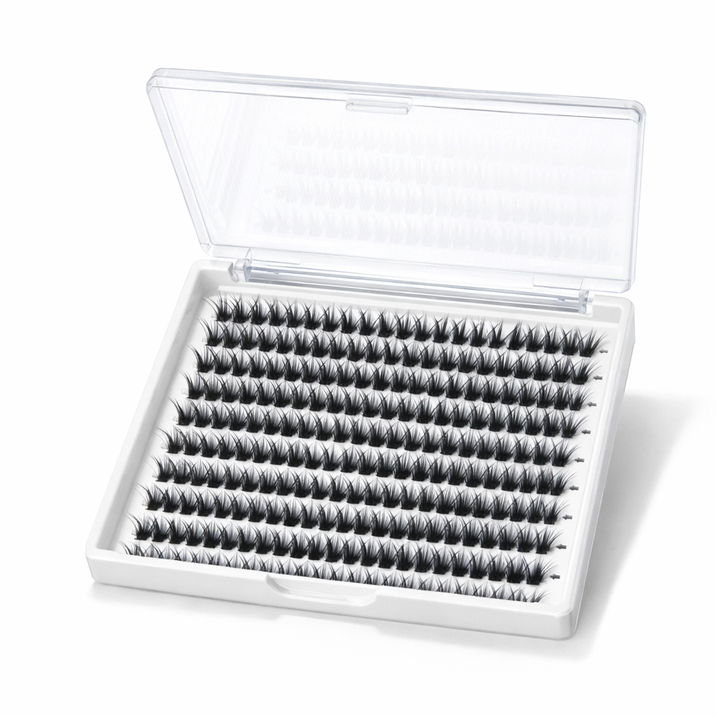 Premium Pre-Made Volume Lash Clusters Tray – Soft Lightweight Individual Eyelash Extensions for Salon & DIY Use