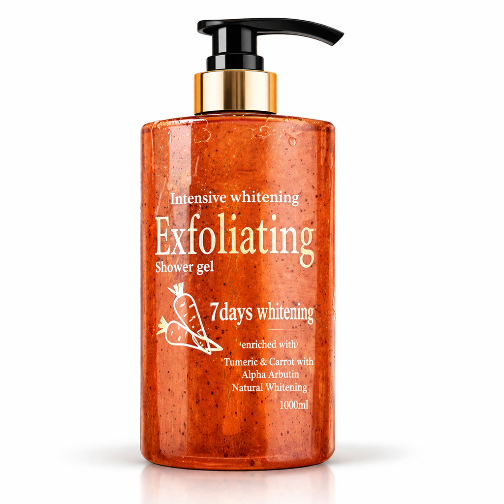 Exfoliating Shower Gel 1000ml Turmeric Carrot Brightening Body Wash