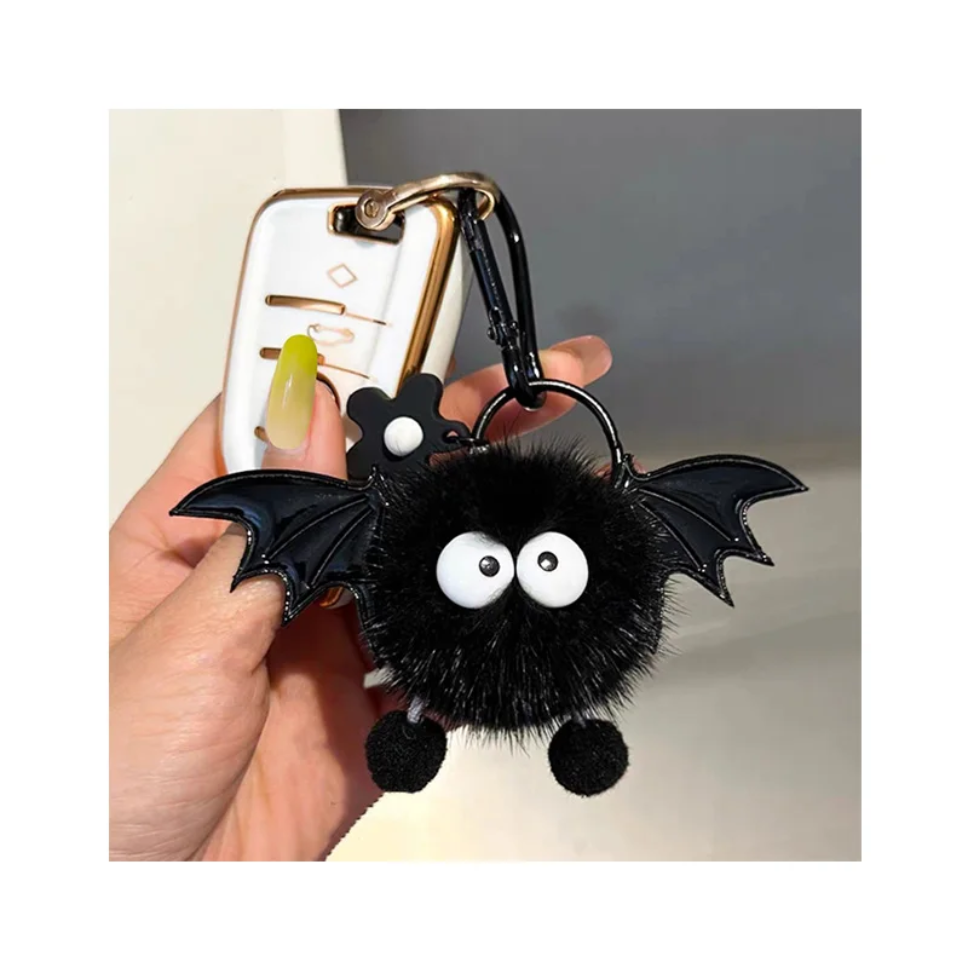 Cute Fluffy Bat Keychain-1