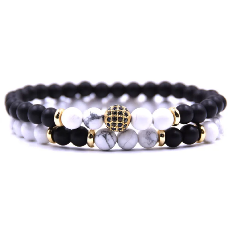 Men's Beaded Chain Bracelet - Tiger Eye / Stainless Steel